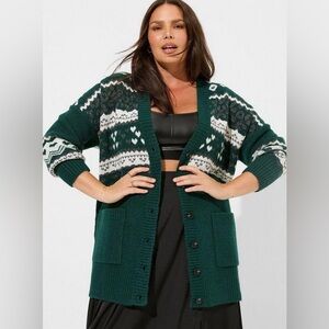 Torrid Vegan Cashmere Boyfriend Cardigan Sweater NWOT